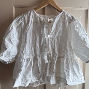 White Puff Sleeve Blouse